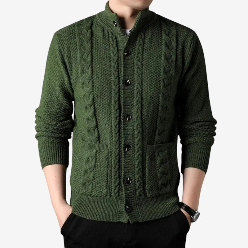 Russell – Cardigan med Knapper, Lange Ermer og Sidelommer