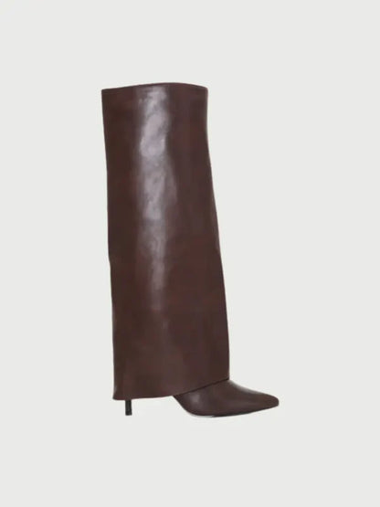 Sophia - Stilettstøvler over kneet med spiss tå