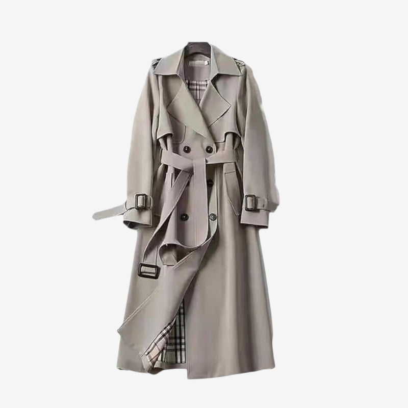 Lotte - Langermet trenchcoat med justerbart midjebånd og flere lommer