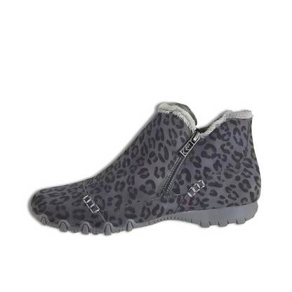 Gisela - Varm og sklisikker ankelstøvel med glidelås