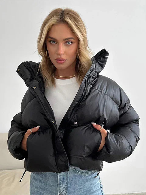 Sienna – Moderne Cropped Pufferjakke med Sidelomme
