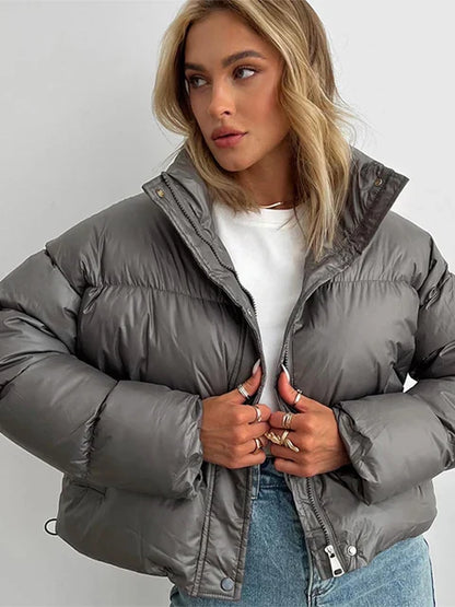 Sienna – Moderne Cropped Pufferjakke med Sidelomme