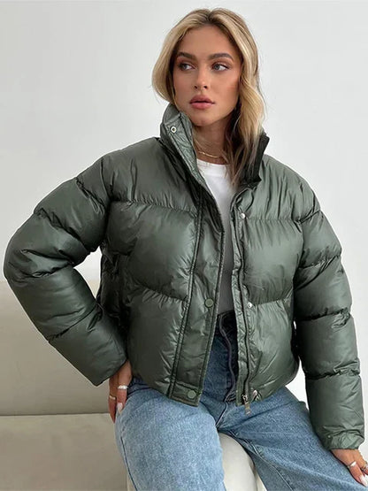 Sienna – Moderne Cropped Pufferjakke med Sidelomme