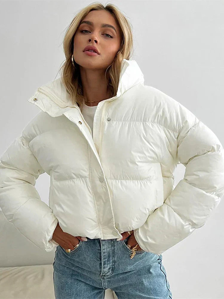 Sienna – Moderne Cropped Pufferjakke med Sidelomme