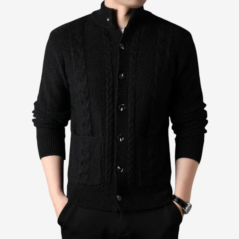 Russell – Cardigan med Knapper, Lange Ermer og Sidelommer