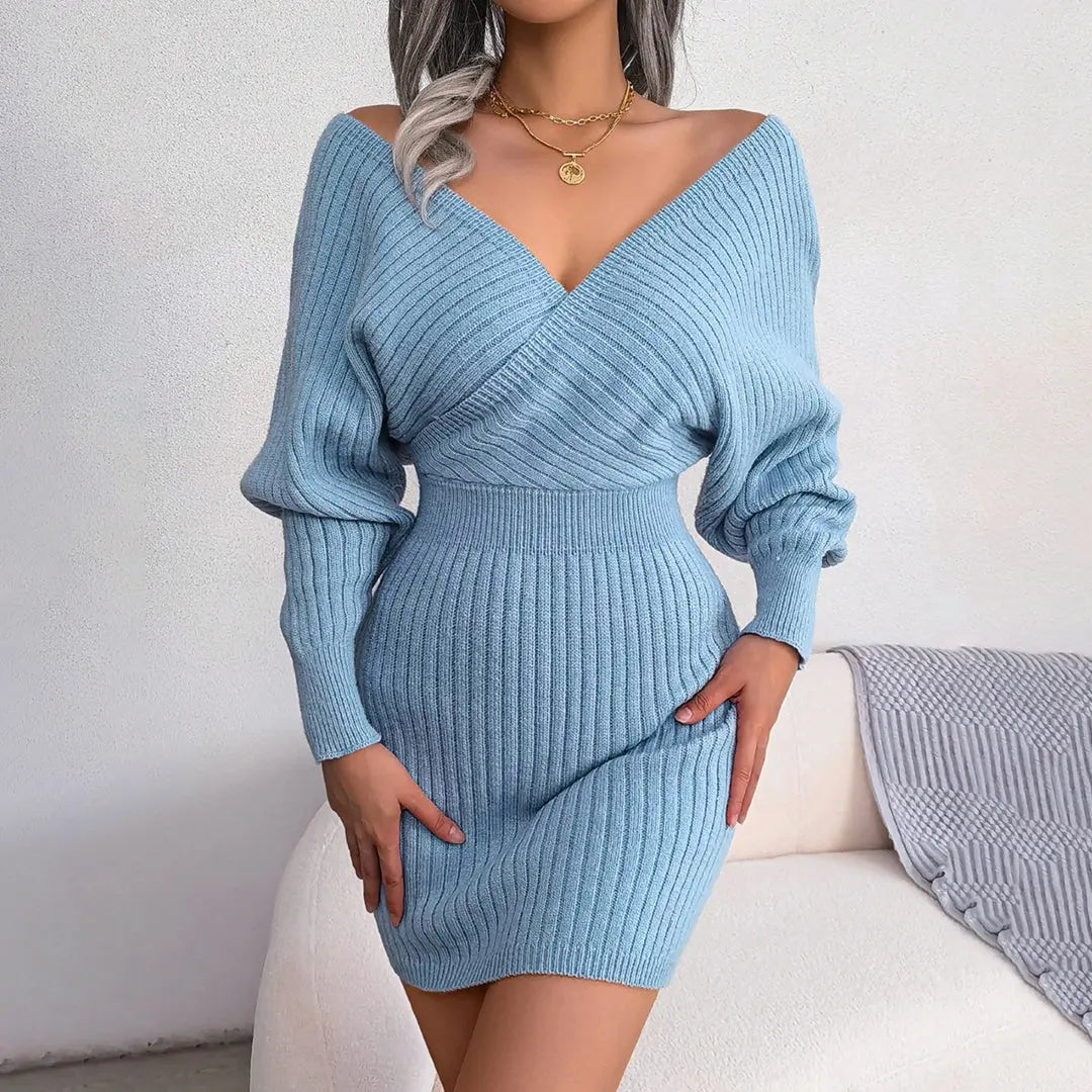 Nora - Trendy bodycon midikjole med puffede ermer