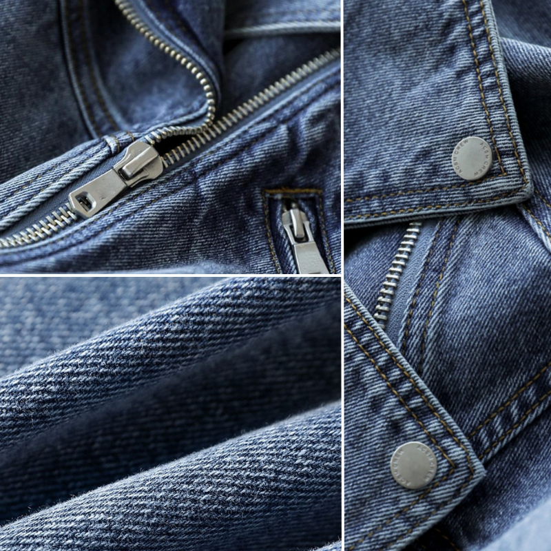 Leah - Stilig Vintage Vaskede Jeansjakke med Feminin og Elegant Design