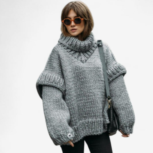 Thea – Oversized Genser med Lange Ermer
