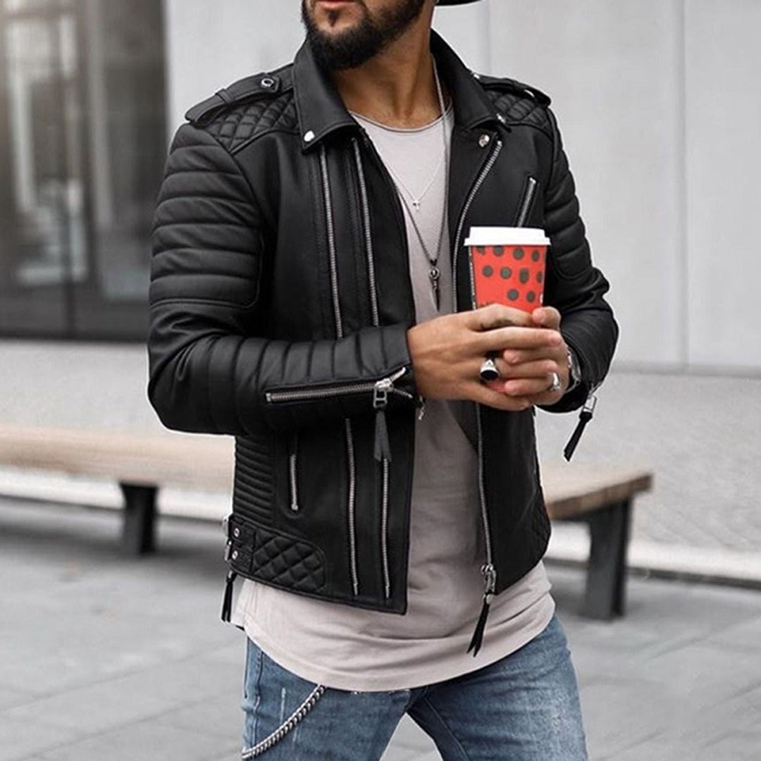 Aaron - Moderne jakke med lange ermer, glidelås foran og sikre lommer