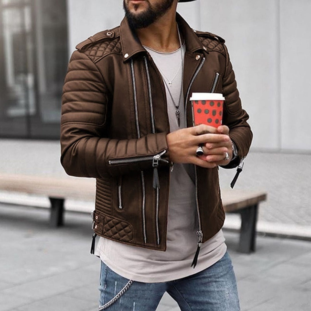 Aaron - Moderne jakke med lange ermer, glidelås foran og sikre lommer