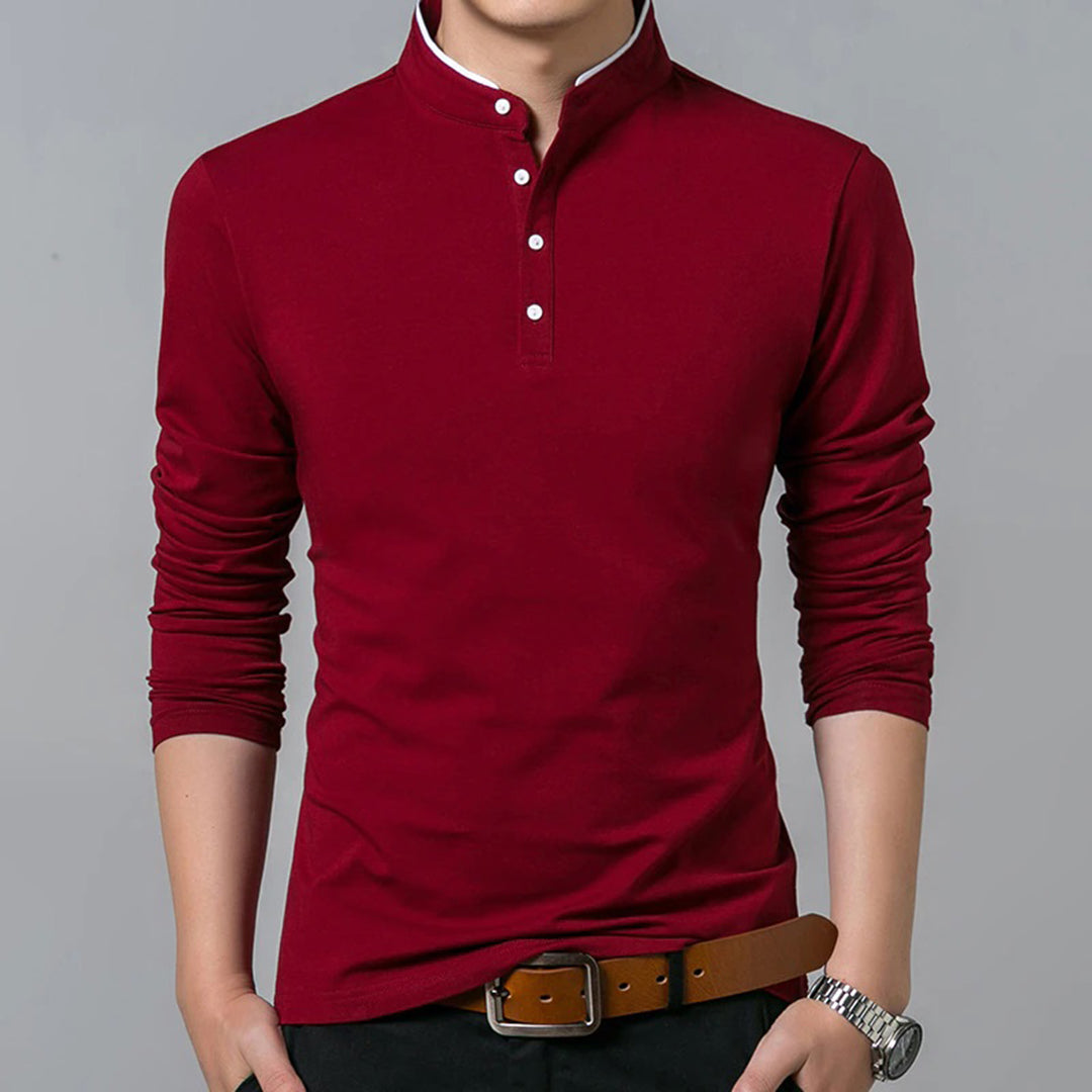 Mason - Modern sweatshirt med knappestolpe og slim passform