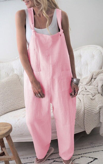 Mia - Uformell jumpsuit med justerbare stropper og brede ben