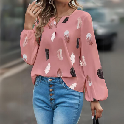 Kiera - Naturinspirert skjorte med bladmønster