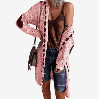 Natalie – Hettecardigan med Lange Ermer og Ribbestruktur