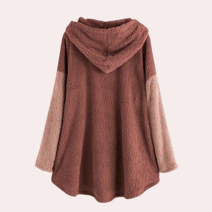 Lily - Koselig hettegenser med glidelås med kattedesign og A-linje passform