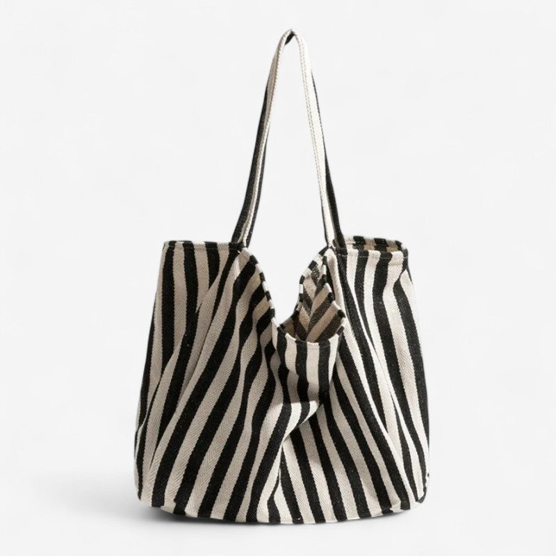 Averra – Håndveske med Ett Rom og Stripemønster