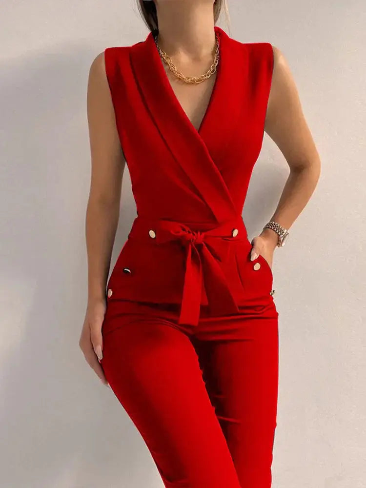 Lillian - Stilig skreddersydd jumpsuit med midjebelte