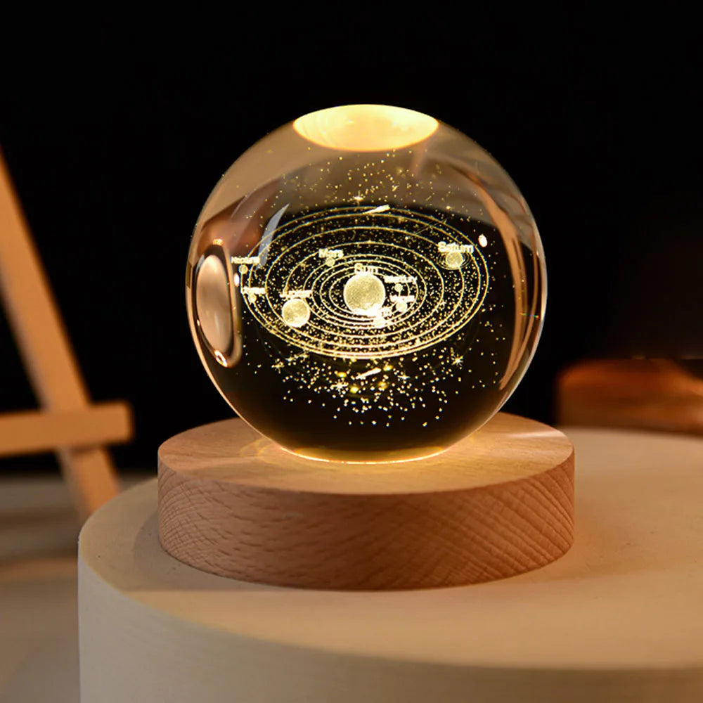StarGlow - Inngravert globe i solsystemet for magisk hjemmeinnredning
