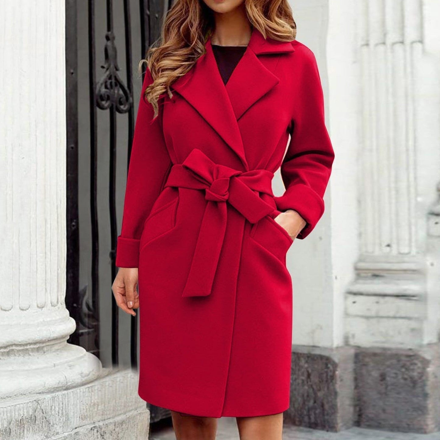 Melissa - Klassisk trenchcoat med midjebelte og sidelommer