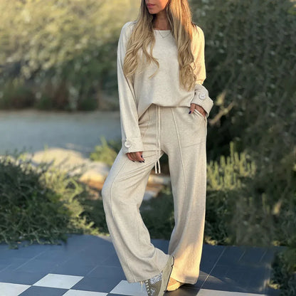 Luisa - Komfortabelt todelt sett med langermet topp og bukser med brede ben