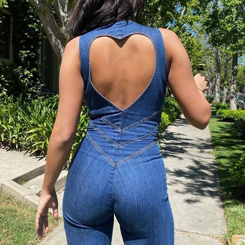 Lyra - Bodycon Ryggløs Hjerte Jumpsuit