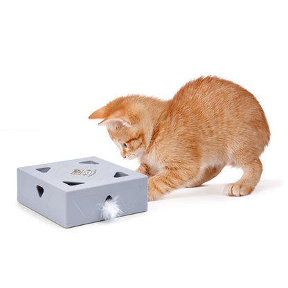 KittyFun - interaktivt fjærleketøy for katter med 360-graders tilfeldig fjærsprett for endeløs lek