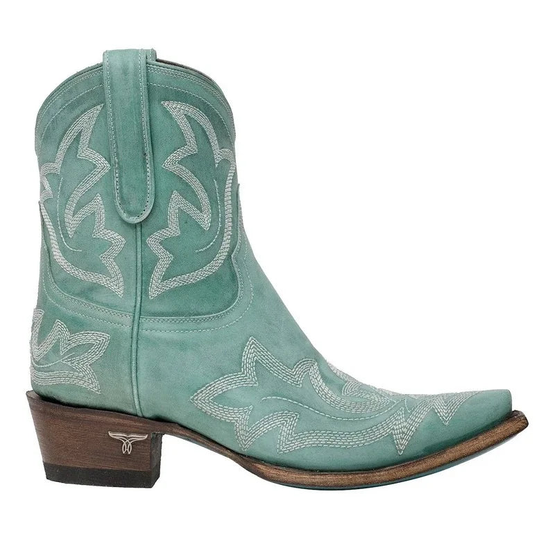 Diana - Avslappede, sklisikre cowboystøvler med broderi