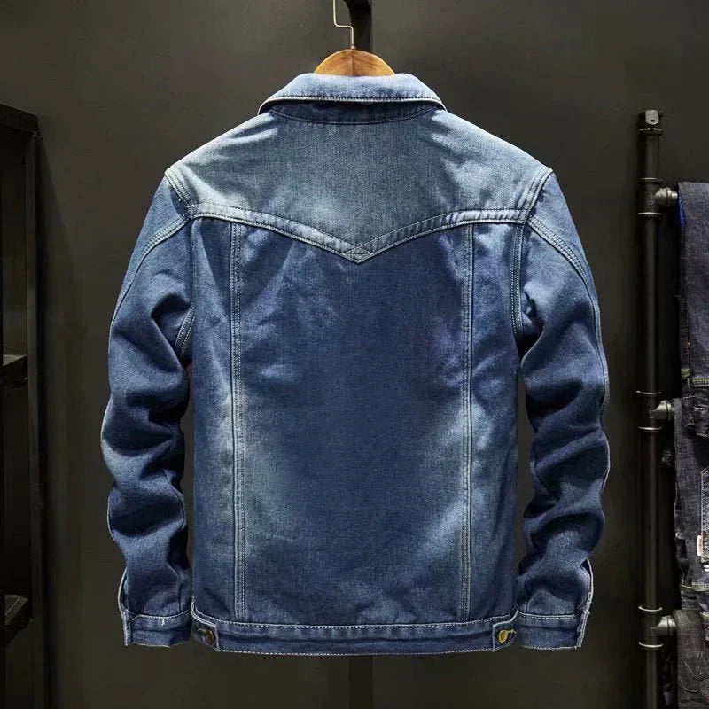 Jade - Stilfull Klassisk Herre Denim Vinterjakke for Maksimal Komfort