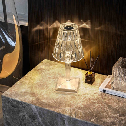 GlowNest – Oppladbar Krystall Bordlampe med Berøringskontroll