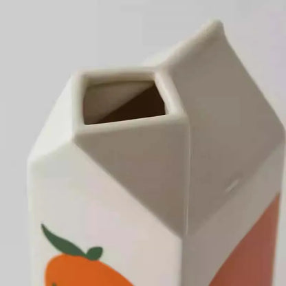 JuiceCart - Retro appelsinjuice-kartong-inspirert vase for finurlig hjemmeinnredning