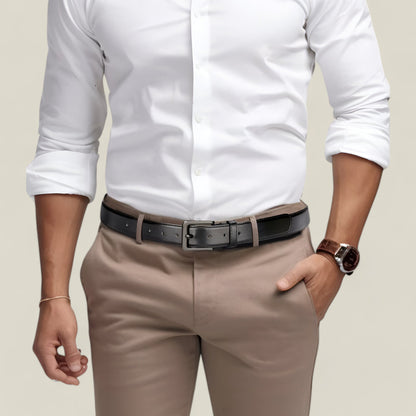 Elliot - Elegant Svart Belte Herre med Justerbare Hull-4