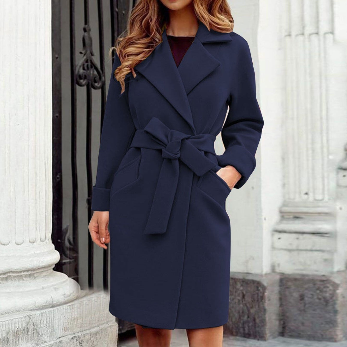 Melissa - Klassisk trenchcoat med midjebelte og sidelommer