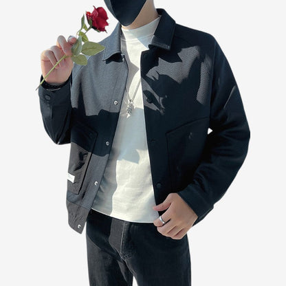 Rowen – Langermet Jakke med Dun Krage og Knappelukking