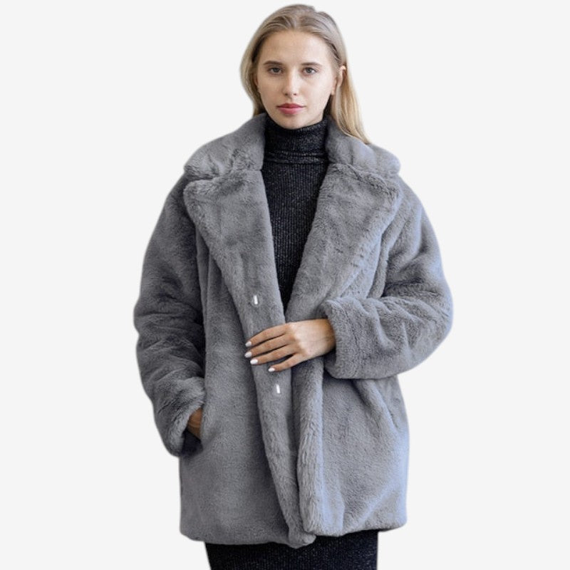 Emma – Lang kåpe med sidelommer og jakkeslag