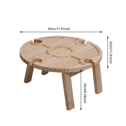 PicnicMate - Sammenleggbart piknikbord i tre med vinglass- og flaskeholdere