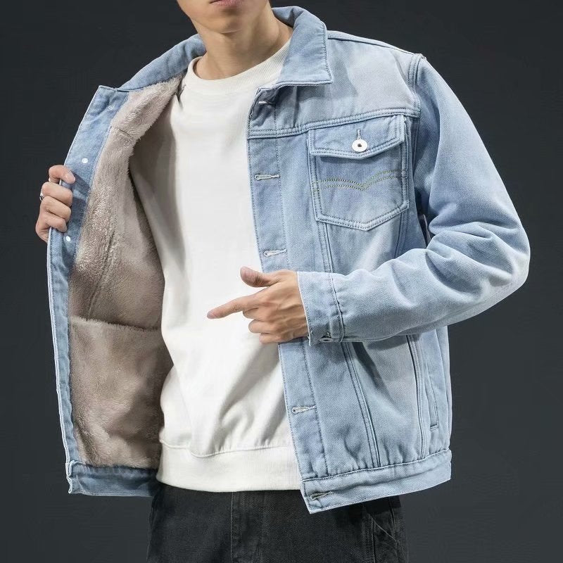 Jade - Stilfull Klassisk Herre Denim Vinterjakke for Maksimal Komfort