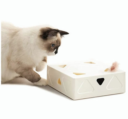 KittyFun - interaktivt fjærleketøy for katter med 360-graders tilfeldig fjærsprett for endeløs lek