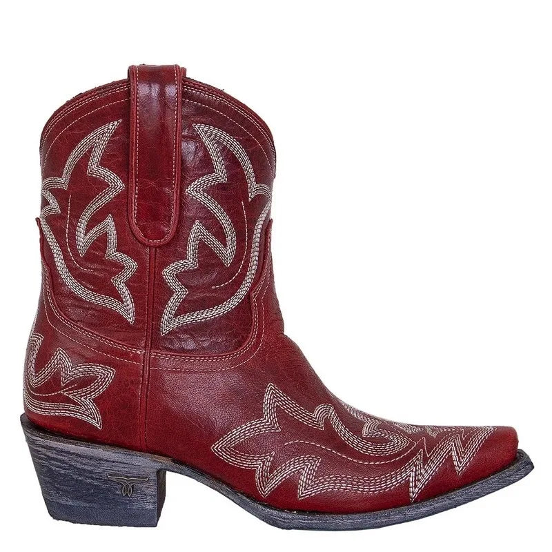 Diana - Avslappede, sklisikre cowboystøvler med broderi