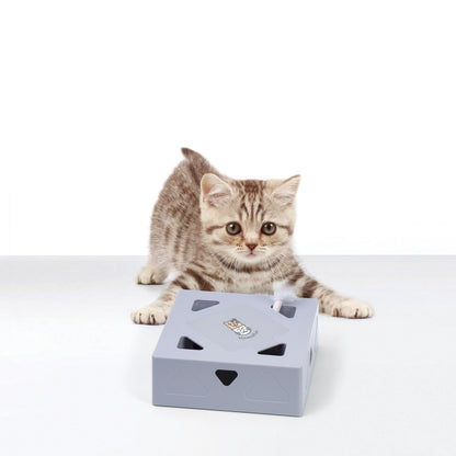 KittyFun - interaktivt fjærleketøy for katter med 360-graders tilfeldig fjærsprett for endeløs lek