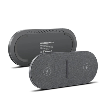 PowerDock - Dobbel trådløs ladestasjon med 40W hurtiglading og LED-indikator