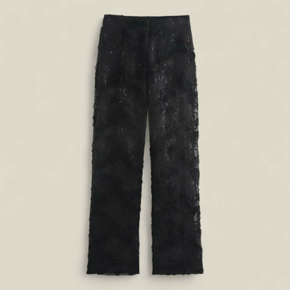 Isabelle - Stilige bukser med høy midje og elegant perlejakke