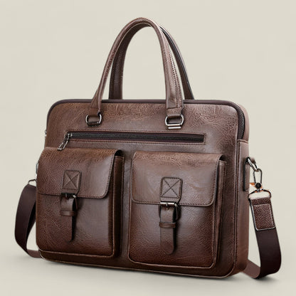 Cillian - Elegant Mønstret Forretningsveske med Justerbar Stropp-3