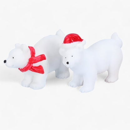 SnowPaws - Juledekorasjon miniatyr isbjørnfigurer