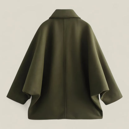 Emma - Elegant Overdimensjonert Høstjakke Dame med Klassisk Knappelukking-5