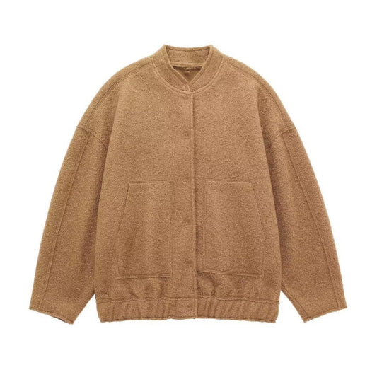 Isabella - Casual oversized kåpe med knappelukking og funksjonelle lommer