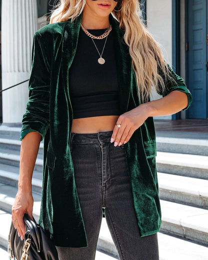 Isla – Elegant Jakke med åpen Front og Lange Ermer