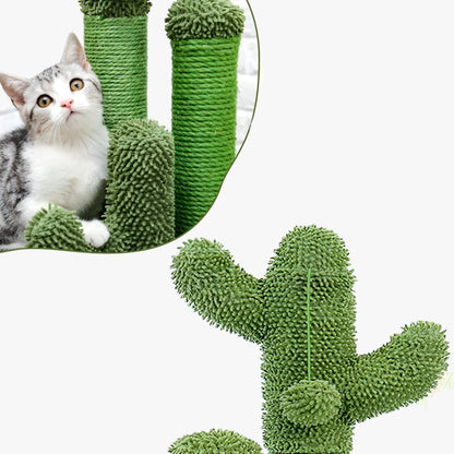 PlayGoal – Interactive Cactus Cat Scratching Triple Posts with Hanging Ball