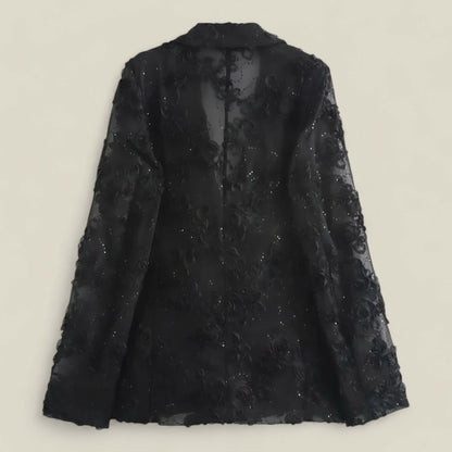 Isabelle - Stilige bukser med høy midje og elegant perlejakke