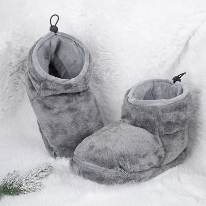 Clara - Varmende USB Ankelstøvler med Dobbelt Glidelås for Maksimal Komfort