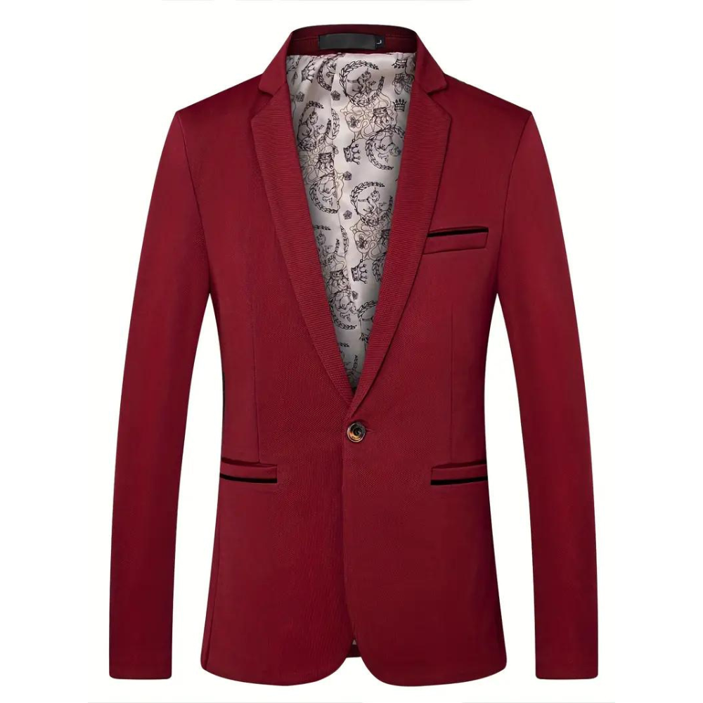 Renzo – Uformell Blazer med én Knapp Og Klassisk Jakkekrage